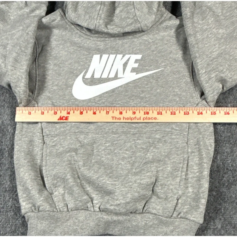 Nike Boy's Size 7 Large Heather Gray Futura Logo Fleece Hoodie NWT